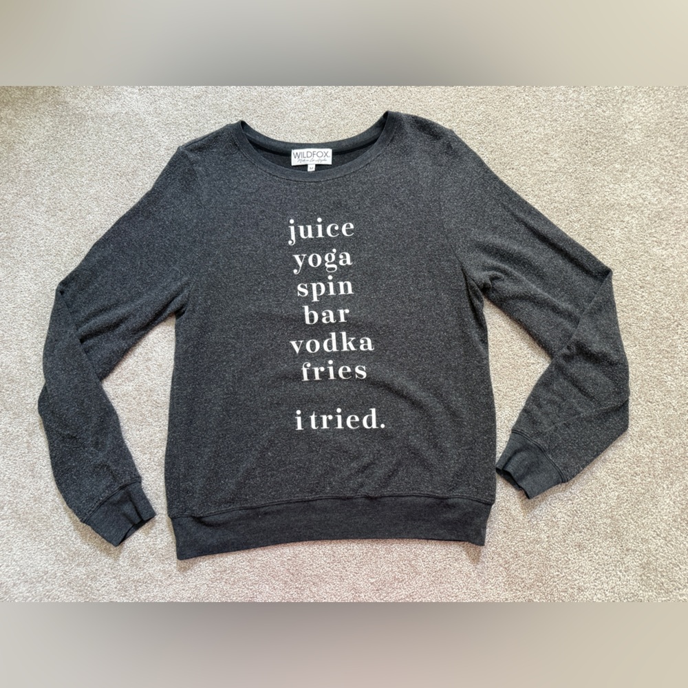 Wildfox Charcoal Sweatshirt | size Medium | made in USA